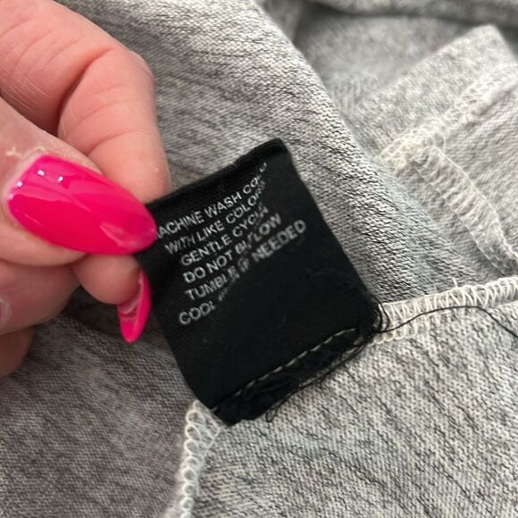 Max & Ash Gray Dress Sz Small Baby Doll Neck 3/4 Sleeve On Off Shoulder Mini - Picture 10 of 11